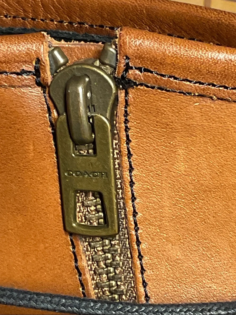 Coach Brown Leather Men's Henry Side Zip Boots Size EUC size 9.5